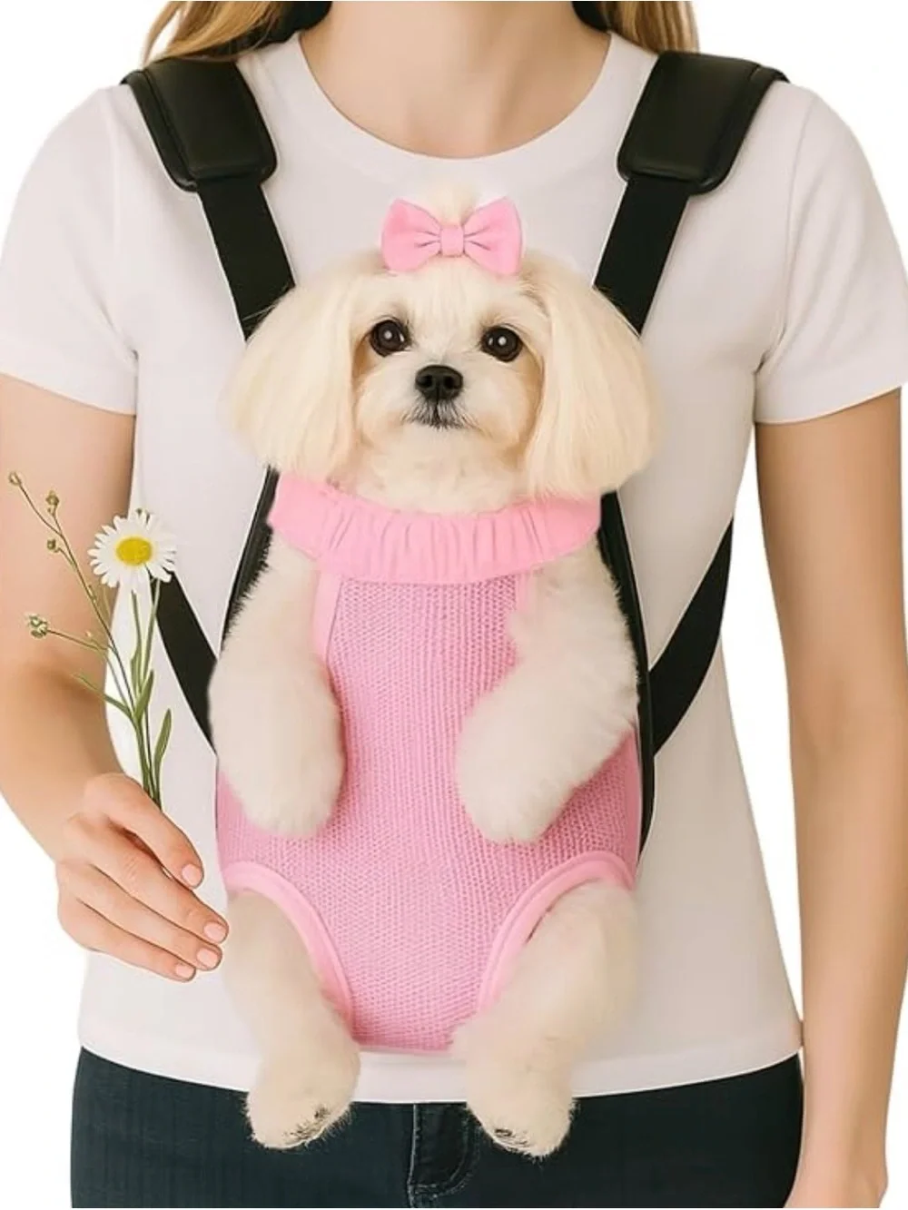 Adjustable shoulder straps Front- Harness carry for Small Dogs, Cats